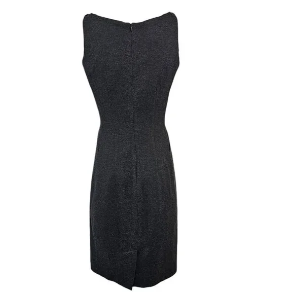 M.M.LaFleur Sheath Dress Size 0 Sleeveless The Lydia Ponte Charcoal Gray Stretch - Picture 7 of 10